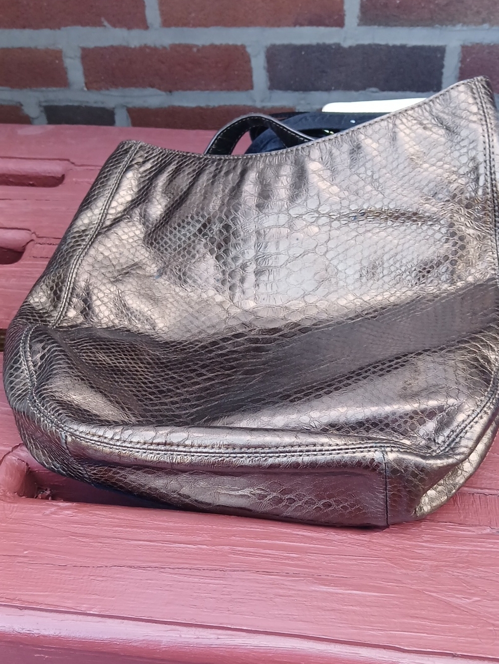 Michael Kors Fulton hobo style, featuring a metallic finish. EUC